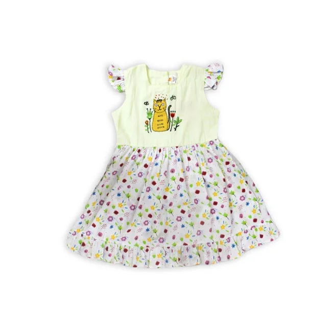 Cat In A Garden Short-sleeve Frock