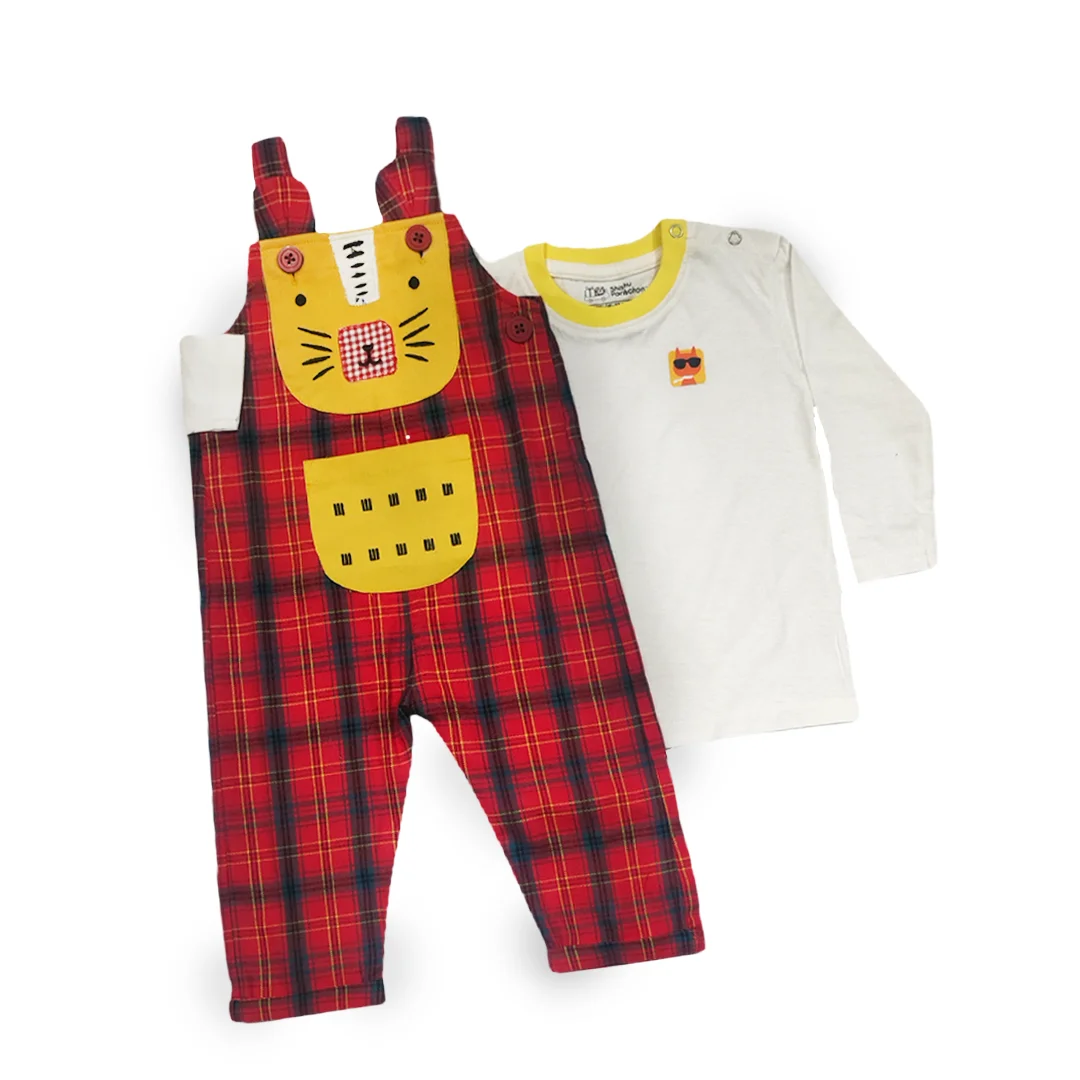 The Big Cat Romper with White with Yellow Collar T Shirt