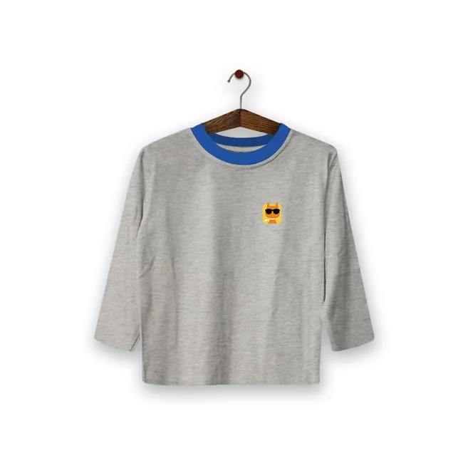 Gray with Blue Collar T-Shirt
