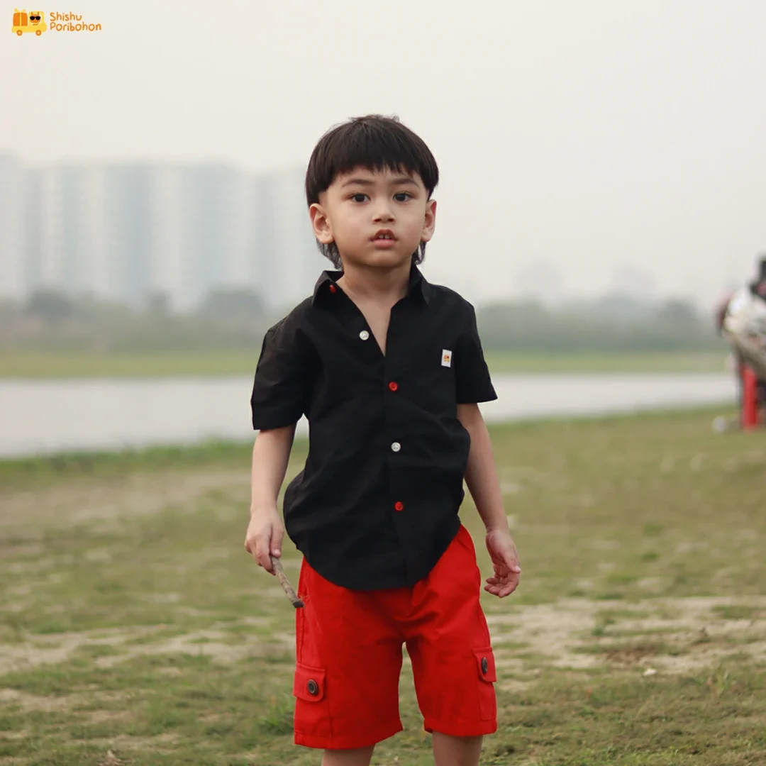Pure Black Half Shirt
