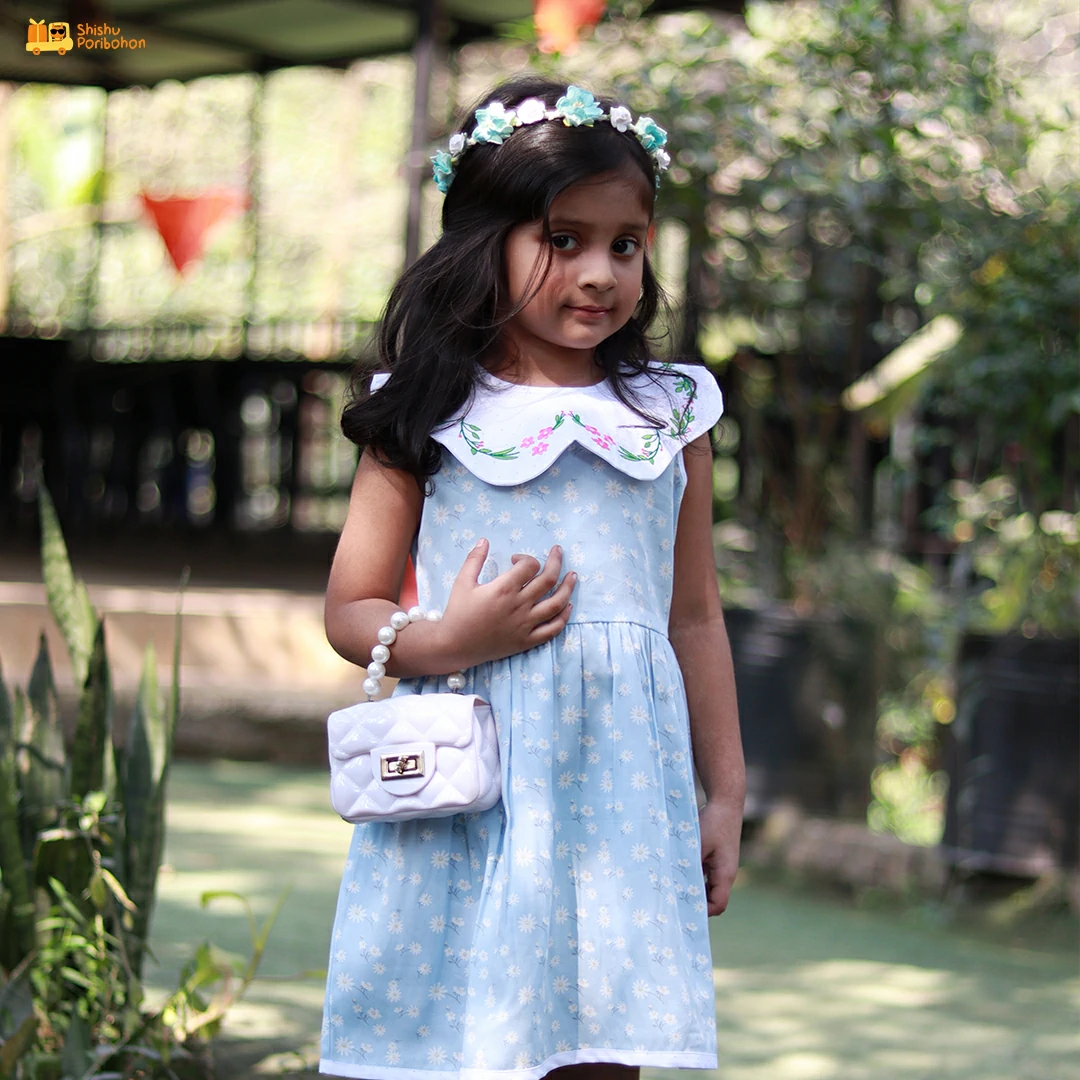 Summer Sky Blue Sleeveless Frock